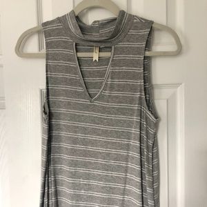 Grey Striped Tank Top